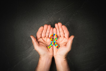 mental health care concept. puzzle, jigsaw pattern