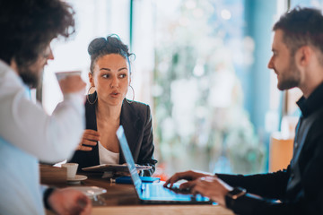 Work colleagues discussion