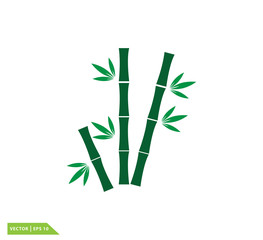 Bamboo icon vector logo template