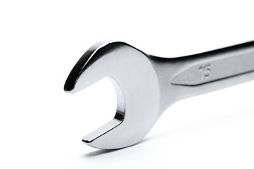 Wrench for nuts and bolts on a white background