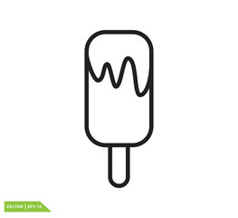 Ice cream icon vector logo flat style trendy