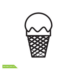 Ice cream icon vector logo flat style trendy