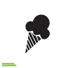 Ice cream icon vector logo flat style trendy