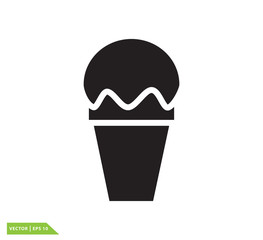 Ice cream icon vector logo flat style trendy