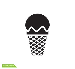 Ice cream icon vector logo flat style trendy