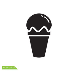 Ice cream icon vector logo flat style trendy