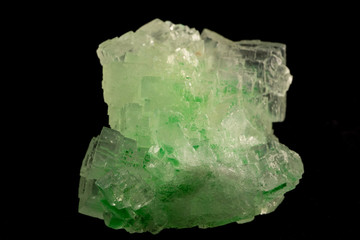 Green halite isolated on black background