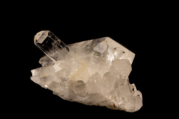 Rock crystal isolated on black background