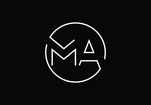 Elegant Circular Logo Design Featuring the Intertwined Letters MA in a Modern Minimalist Style
