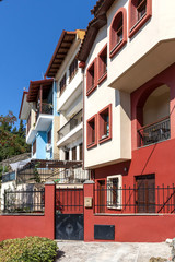 Fototapeta na wymiar Street and building at Ano Poli in city of Thessaloniki, Greece
