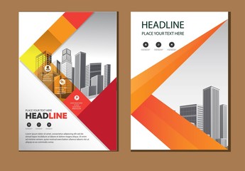 Business abstract vector template. Brochure design, cover modern layout, annual report, poster, flyer in A4 with colorful triangles, geometric shapes for tech, science, market with light background