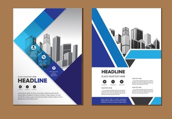 Business abstract vector template. Brochure design, cover modern layout, annual report, poster, flyer in A4 with colorful triangles, geometric shapes for tech, science, market with light background