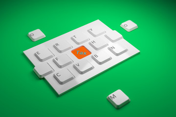 Keyboard Tax Concept 3d Render