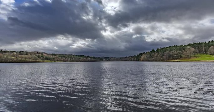 Timelapse of Aubusson lake, Auvergne, France.