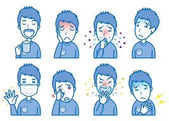 体調不良の女性のイラスト 病気の予防 Allergy Wall Mural Aller Keko Ka