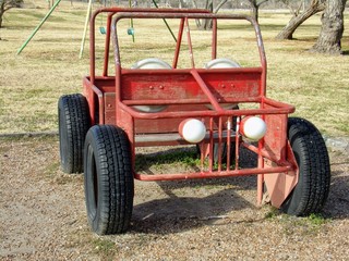 Old Toy Vehicle at Park for Children