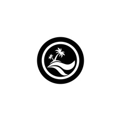 Palm tree summer logo template vector