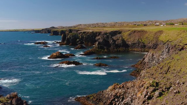Beautiful coast in Arnarstapi village, Iceland.