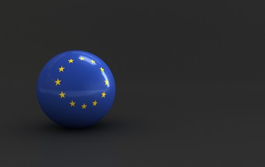 flag. 3d render of international flagball. eu. european union flag.