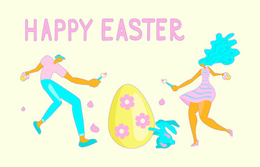 Happy Easter scene Banner