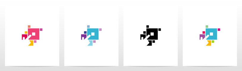 Obraz premium Finger On Button As A Letter Logo Design O