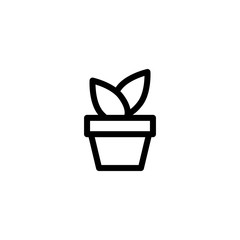Vector illustration, pot and plant icon design