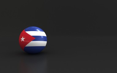 Naklejka premium flag. 3d render of international flagball. cuba flag.