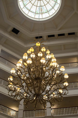 Large elegant and luxurious hanging chandelier 