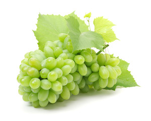 green grapes on white background
