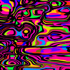 Juicy flowing spots of neon colors with pink.