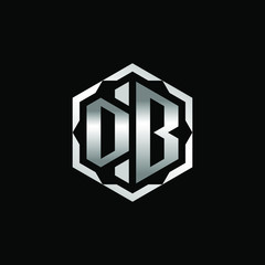 Initial Letters DB Hexagon Logo Design