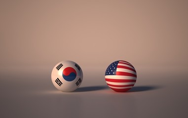north east  asia countries flag. 3d render of international flagball. world flag ball with modern background.