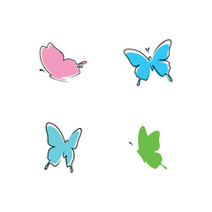 butterfly abstract color logo