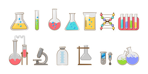 chemistry vector set collection graphic clipart design