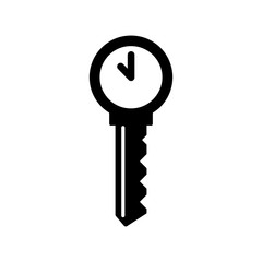 A key and The time. Isolated Vector Illustration