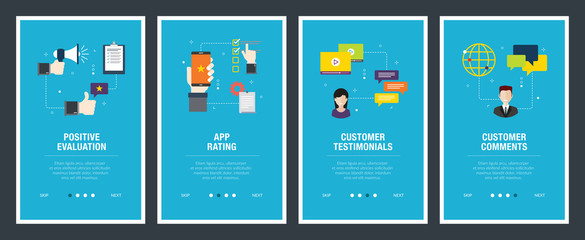 Positive evaluation, app rating and customer testimonials.