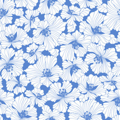 Seamless vector pattern of a beautiful flower,