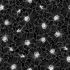 Seamless vector pattern of a beautiful flower,