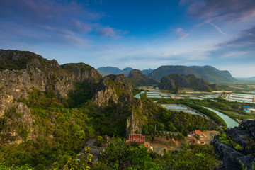 Fototapeta premium Khao dang view point, View point on high mountain in Sam Roi Yot National park, Prachuapkhirikhan province, Thailand.