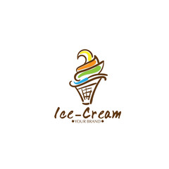 ice cream dessert icon logo brand design graphic object