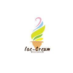 ice cream dessert icon logo brand design graphic object