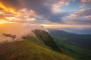 Landscape in the morning on Doi Mon Chong, Chiangmai, Thailand.