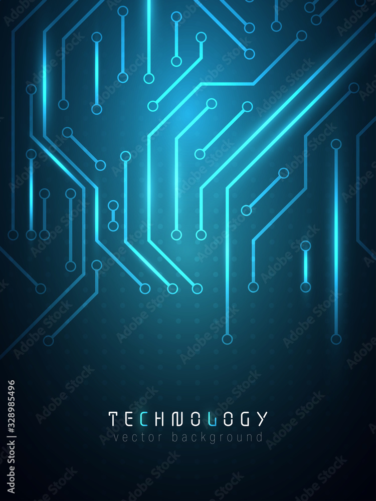 Canvas Prints creative black blue circuit connection technology vector background,modern business technology web b