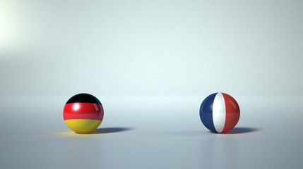 Naklejka premium flag. 3d render of international flagball. germany-france flag.