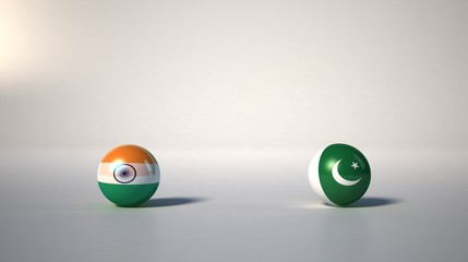 flag. 3d render of international flagball. india-pakistan flag.