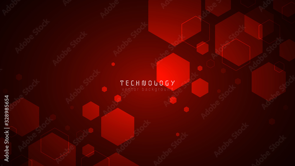 Canvas Prints red health hexagon technology abstract vector background,modern innovation technology business backg