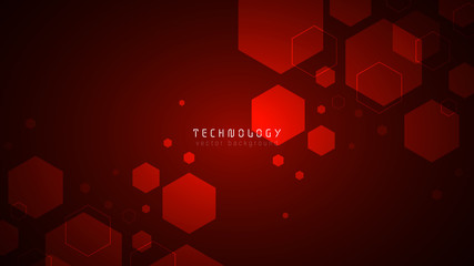 red health hexagon technology abstract vector background,modern innovation technology business background,futuristic tech background