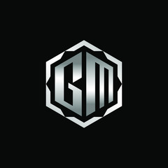 Initial Letters GM Hexagon Logo Design