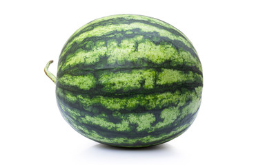 Whole watermelon isolated on white background with clipping path.