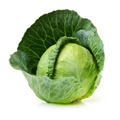 Fototapeta premium Green cabbage isolated on white background